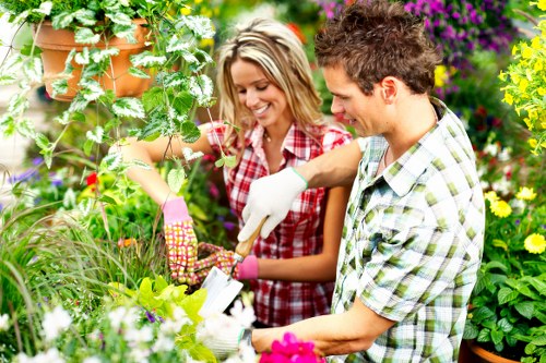 Garden safety checks during maintenance work